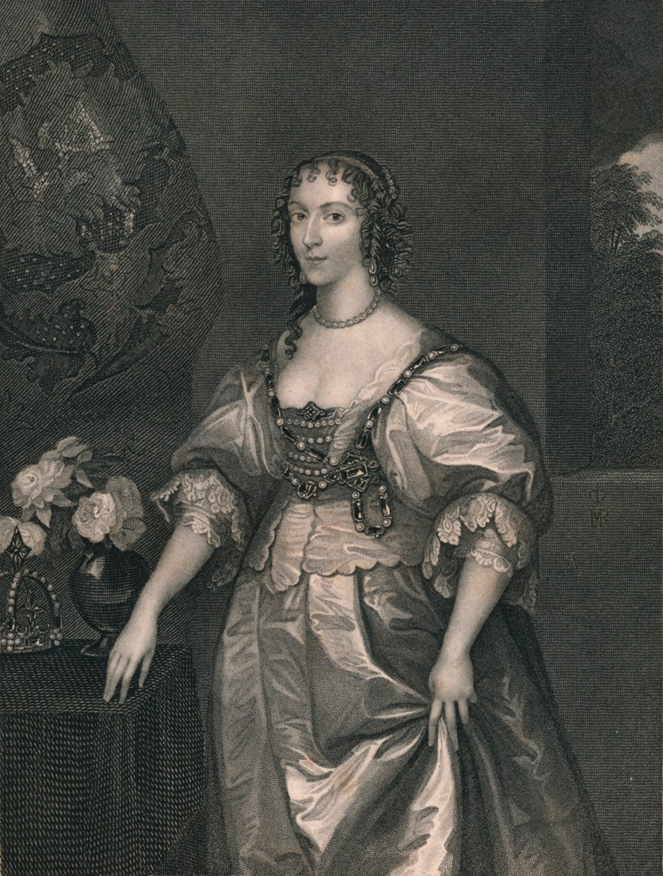 Henrietta Maria, dronning av Charles den første, tidlig på midten av 1800-tallet. av Henry Thomas Ryall