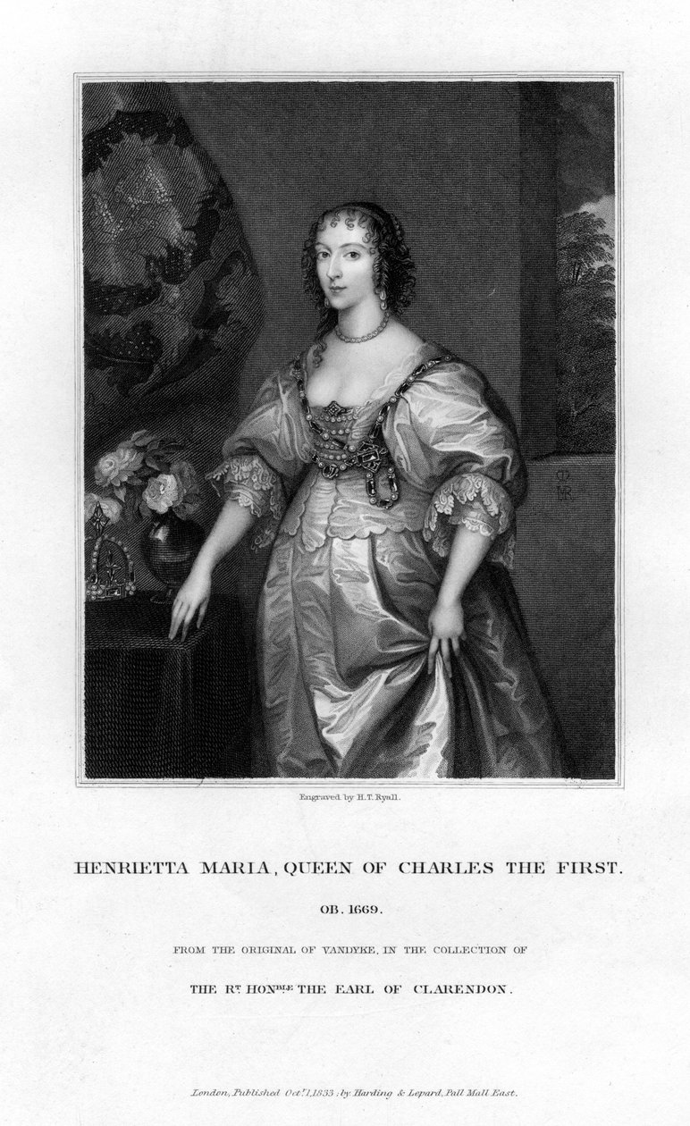 Dronning Henrietta Maria, dronningekonsort av Charles I, 1833 av Henry Thomas Ryall