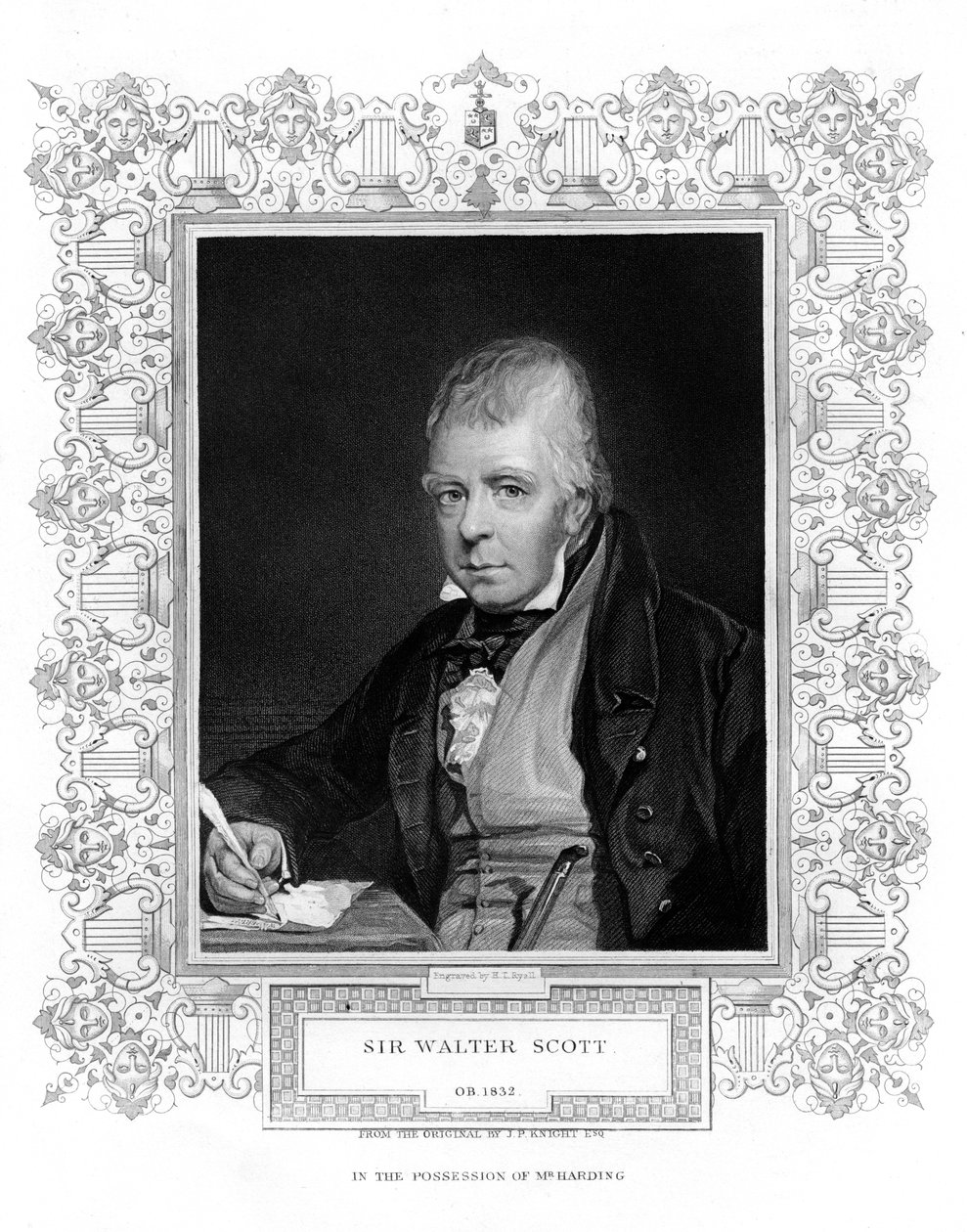 Sir Walter Scott, 1st Baronet, produktiv skotsk historisk romanforfatter og poet, 1800-tallet av Henry Thomas Ryall