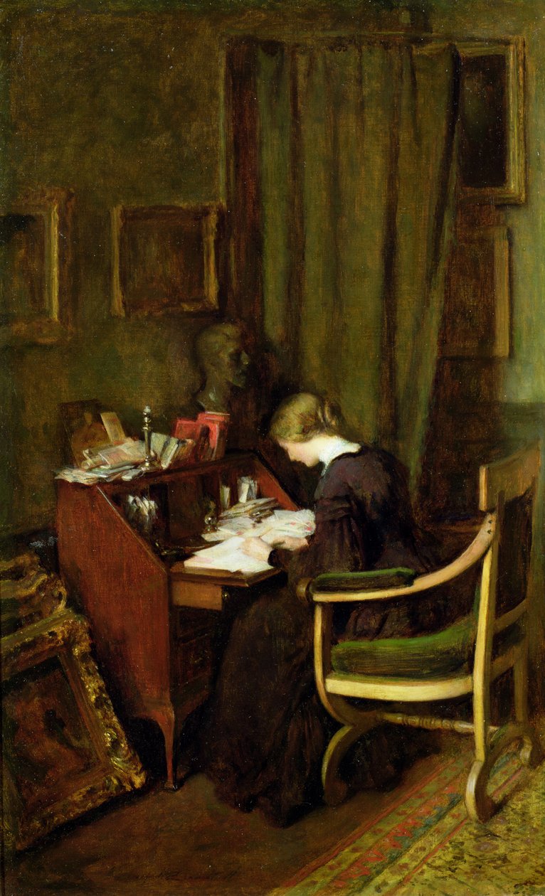 Ved skrivebordet hennes av Henry Thomas Schafer