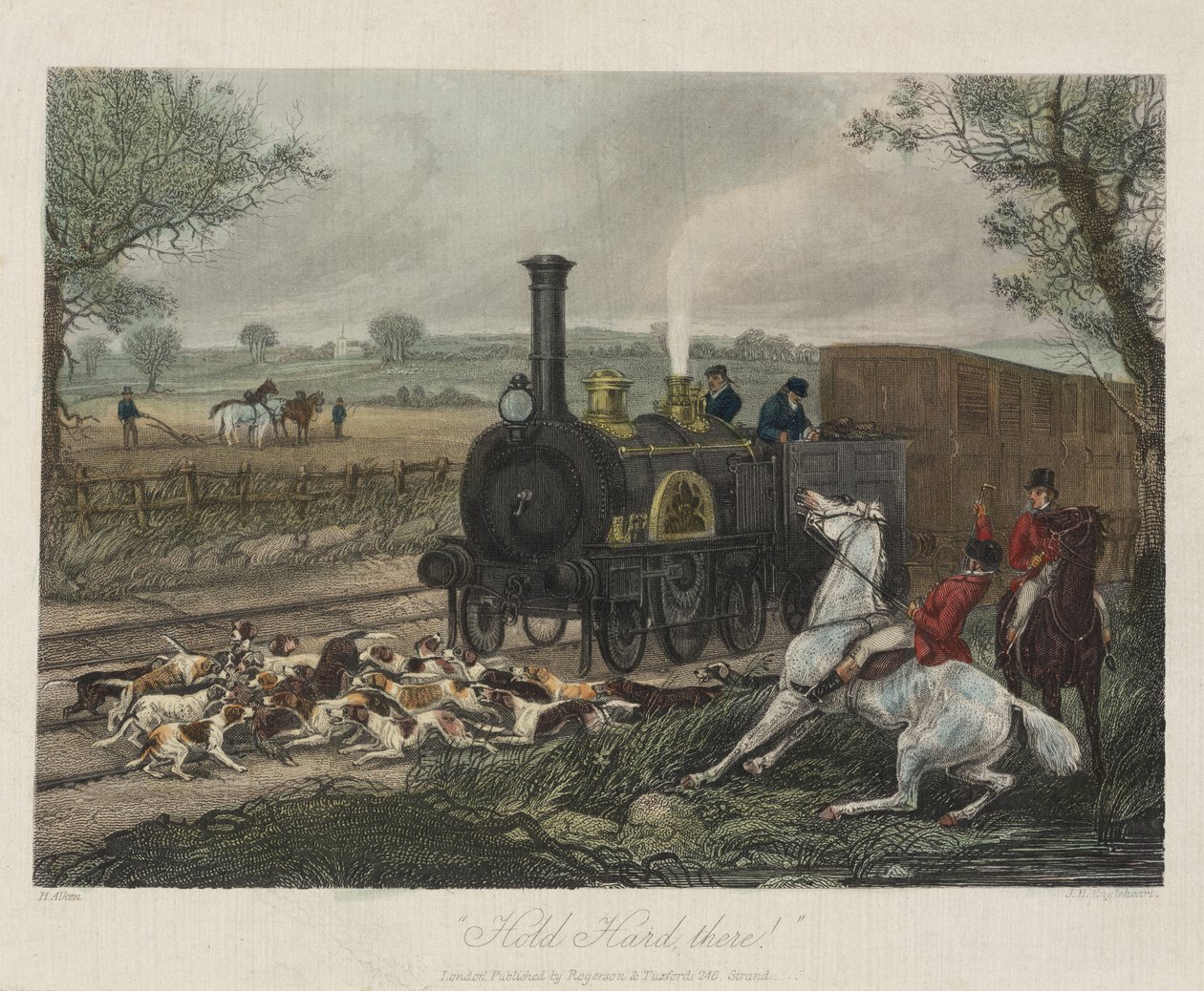 Hold Hard There!, gravert av J.H. Engleheart, 1850 av Henry Thomas after Alken