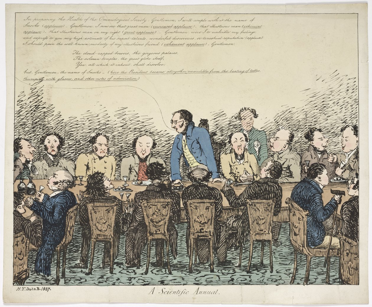 A Scientific Annual, 1837 (farget etsning) av Henry Thomas after De La Beche