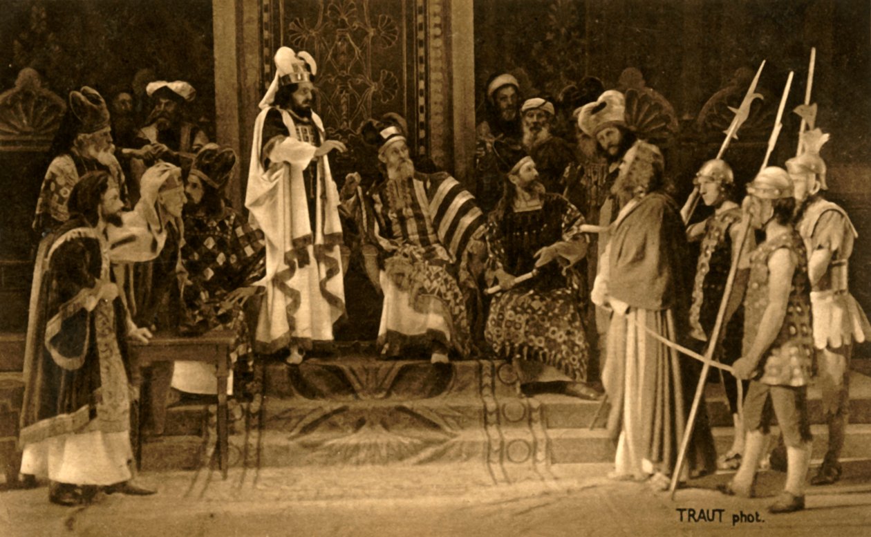 Jesus foran Sanhedrinet, 1922. av Henry Traut