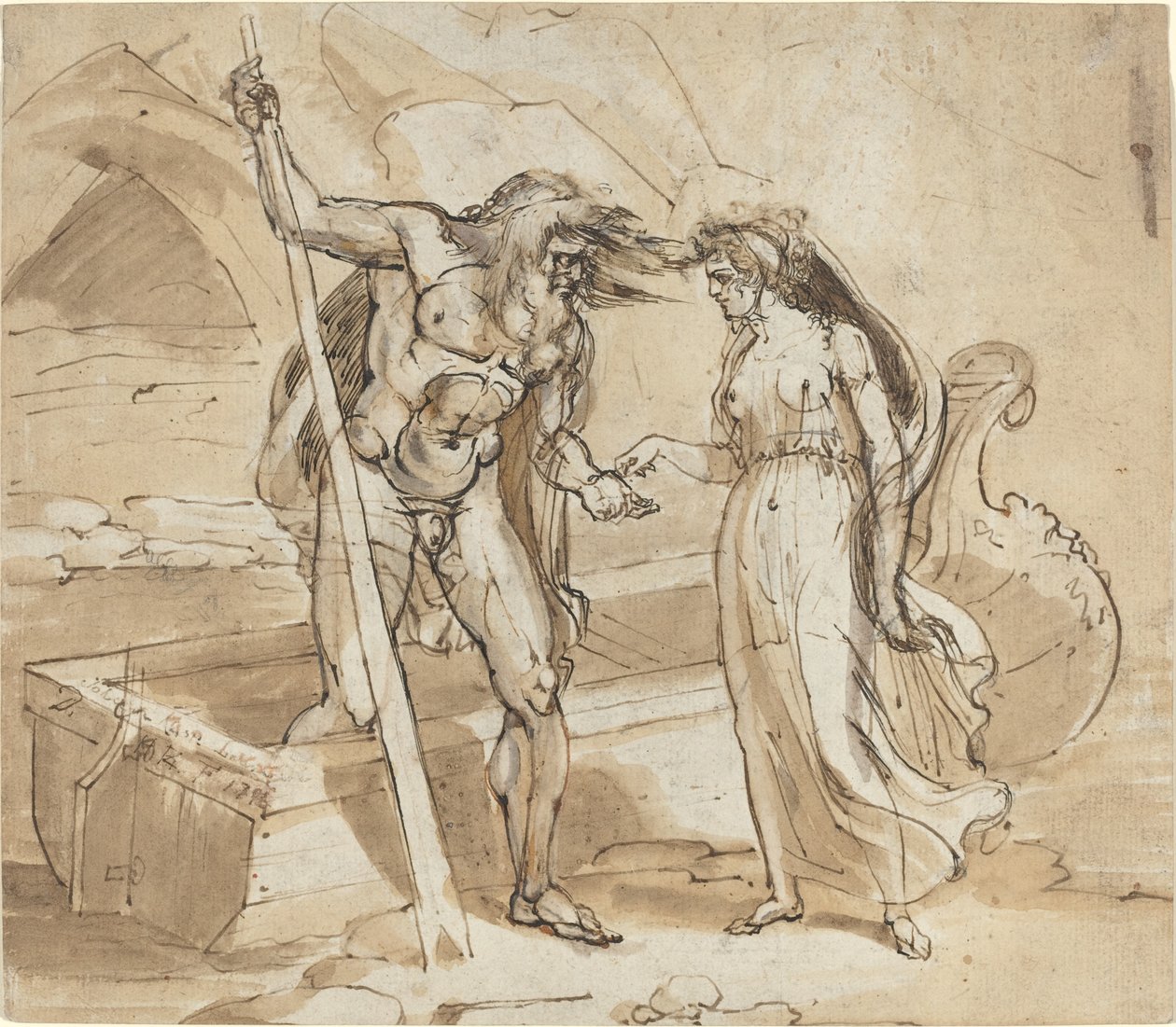 Psyche gir mynten sin til Charon av Henry Tresham