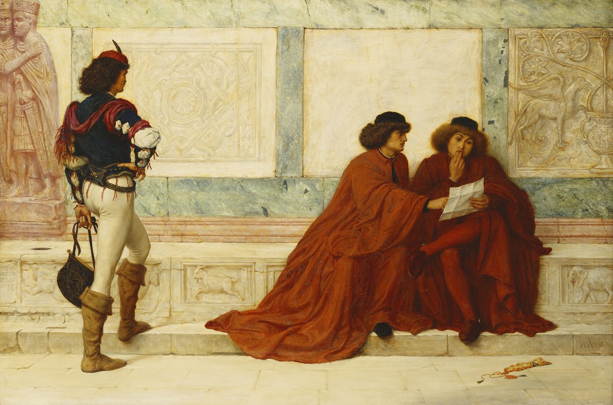 Sending fra Trebizond; "Noen nyheter er kommet som snur deres ansikter" - Shakespeare, ca. 1873 av Henry Wallis