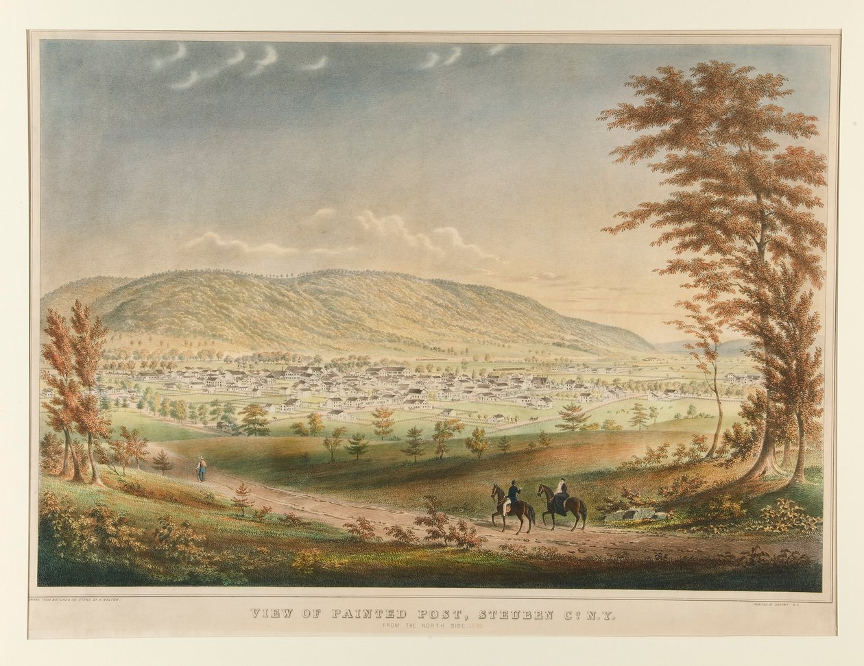 Utsikt over Painted Post, Steuben Co. NY fra nordsiden av Henry Walton