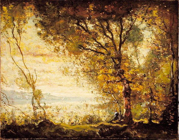 Solnedgang på Mystic River, Connecticut av Henry Ward Ranger