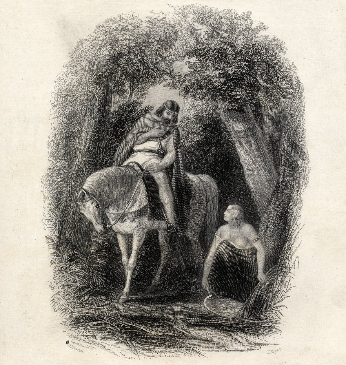 King Cormac (d.1138) and the Fair Eithne, gravert av J.Rogers, fra 