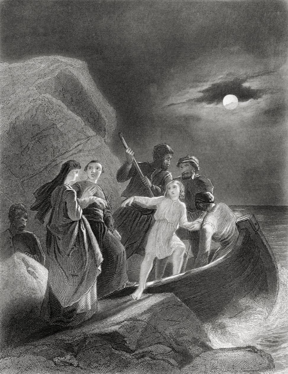Flukten fra Irland til Gerald Fitzgerald i 1539, fra 'The History of Ireland' av Thomas Wright, utgitt ca. 1854 av Henry Warren