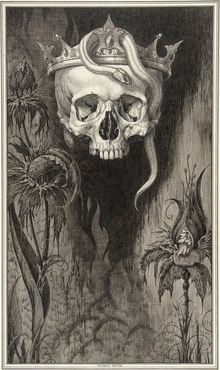 Illustrasjon fra hertuginnen av Malfi og Den hvite djevelen, to skuespill av John Webster (1580 - 1634), pub.1930 av Henry Weston Keen