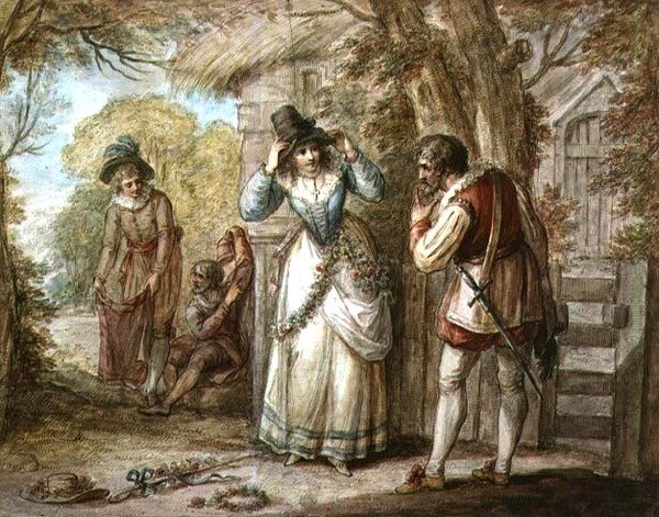 Florizel og Autolycus skiftende plagg av Henry William Bunbury