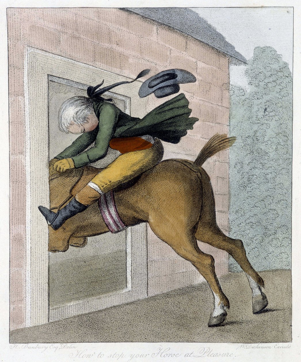 Meway to stop your horse - in "" engelske tegneserier om ridemanerer"", ill. av H.W. Bunbury, red. John Stockdale av Henry William Bunbury