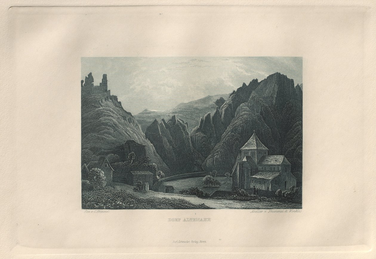 Det pittoreske og romantiske Rheinland: Landsbyen Altenahr, 1928. av Henry Winkles