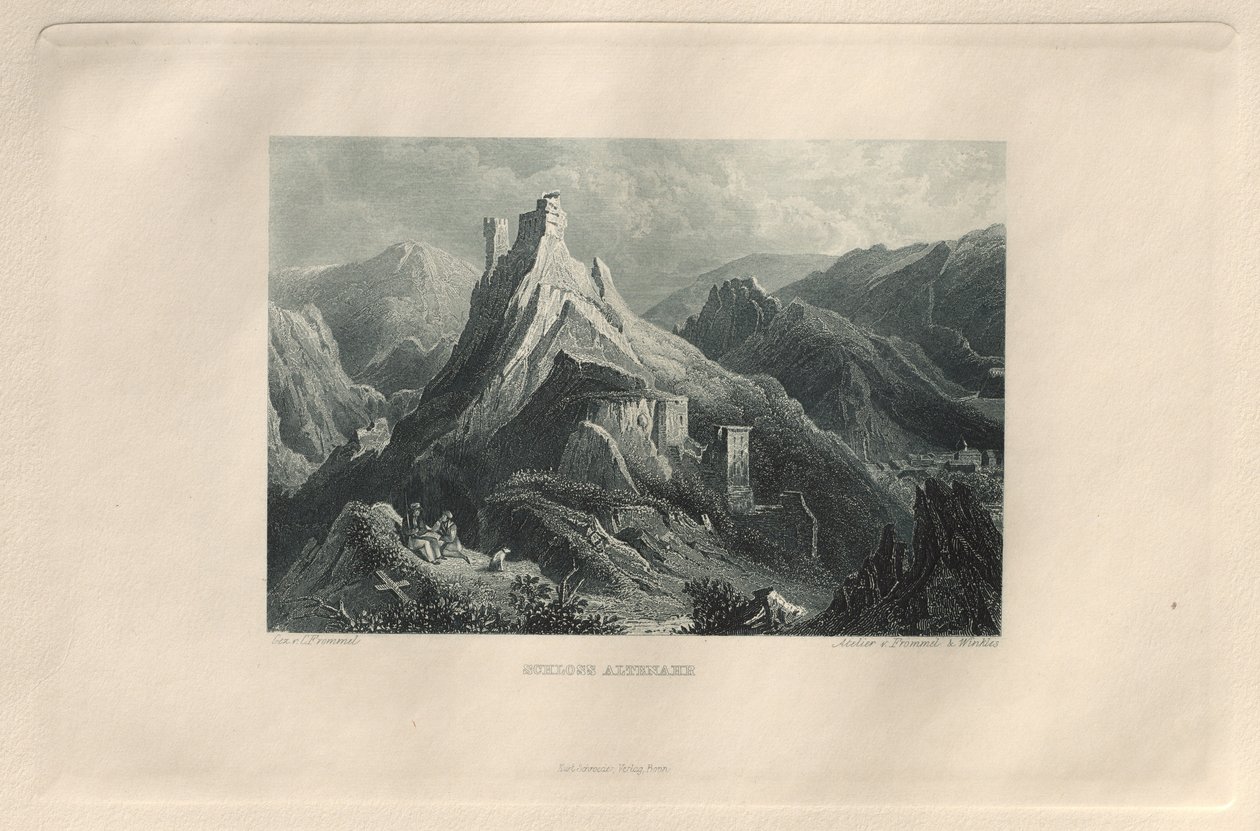 Det pittoreske og romantiske Rheinland: Altenahr slott, 1928. av Henry Winkles