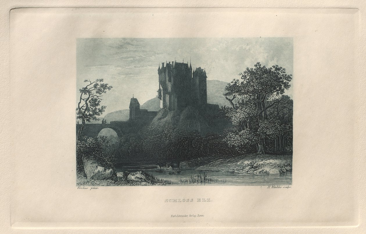 Det pittoreske og romantiske Rheinland: Elz Castle, 1928. av Henry Winkles