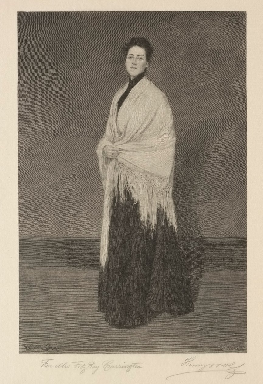Dame med sjal. av Henry Wolf