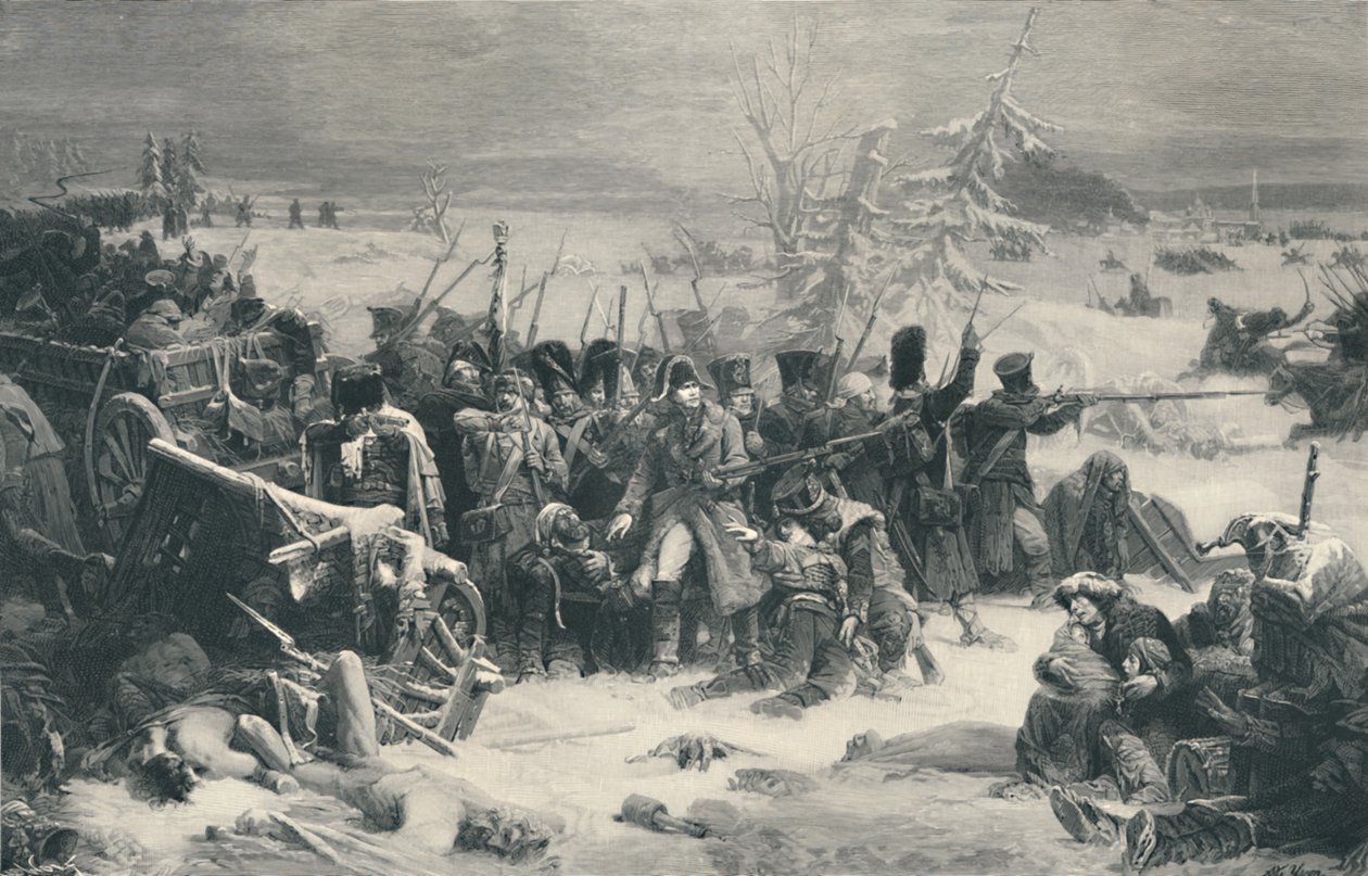 Marshal Ney opprettholder The Rear-Guard of the Grand Army, 1812, 1896. av Henry Wolf