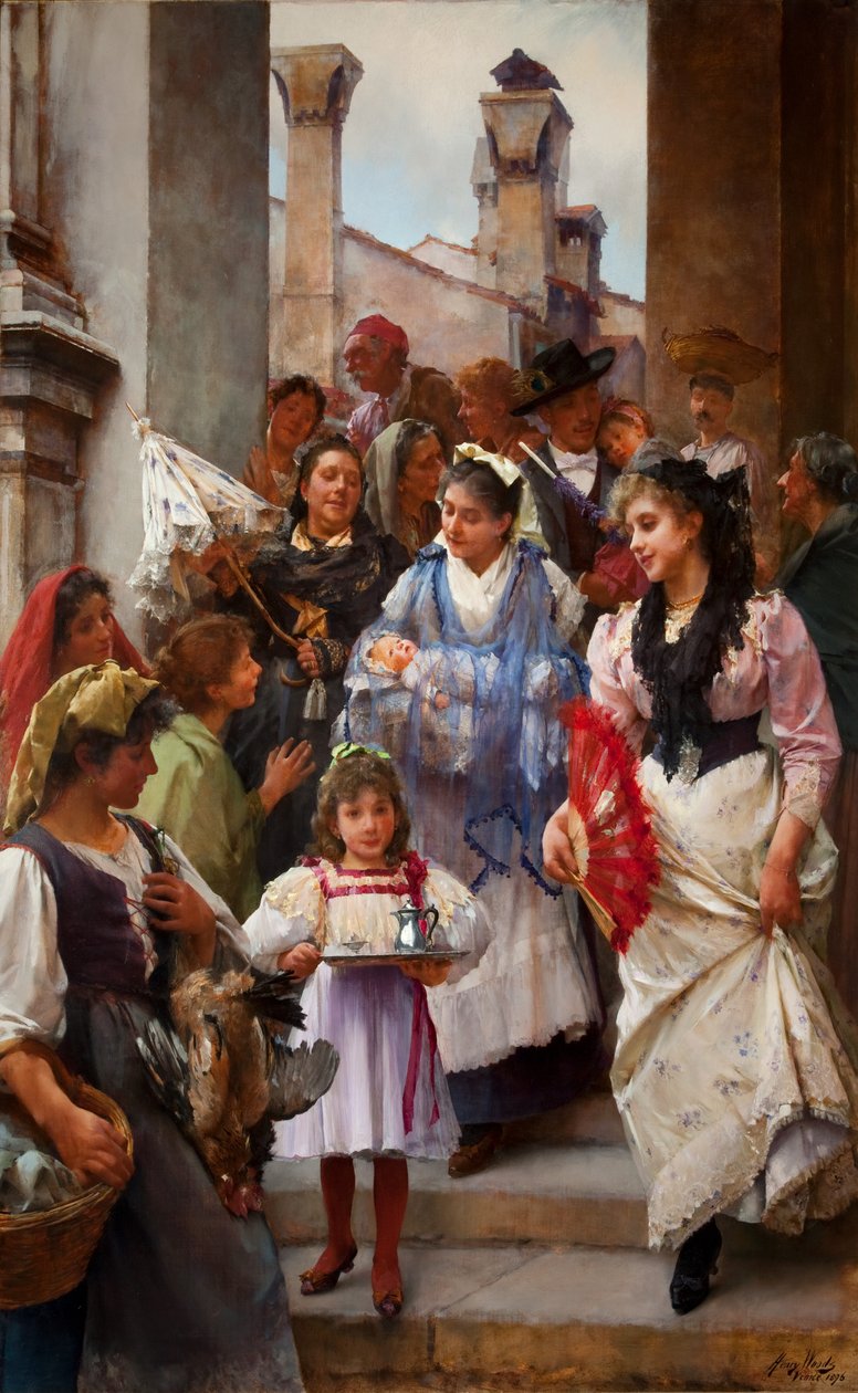 En venetiansk dåpsfest, 1896 olje på lerret av Henry Woods