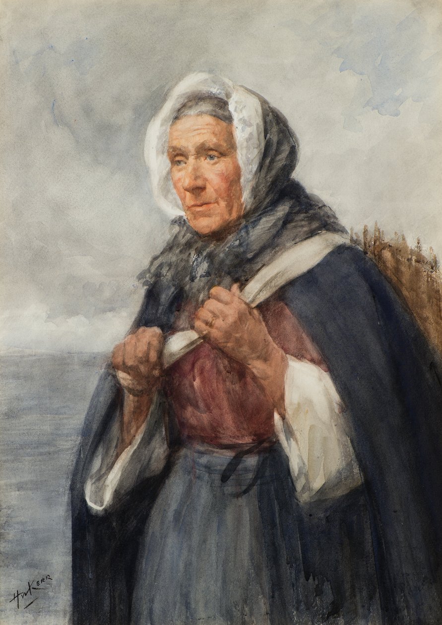A Newhaven Fishwife (akvarell) av Henry Wright Kerr