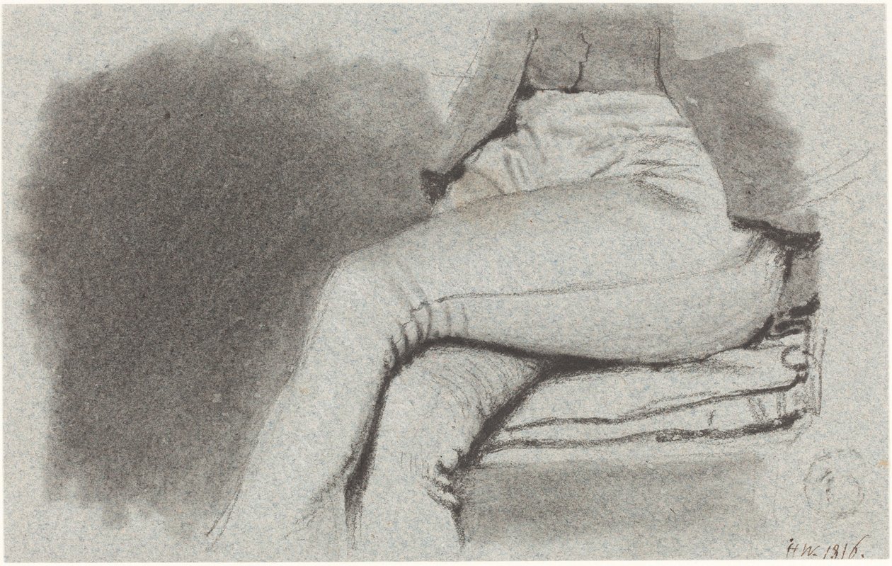 Studie av en sittende manns ben av Henry Wyatt