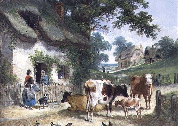 The Old Farmstead, ca. 1841 av Henry and Charles (attr.to) Shayer