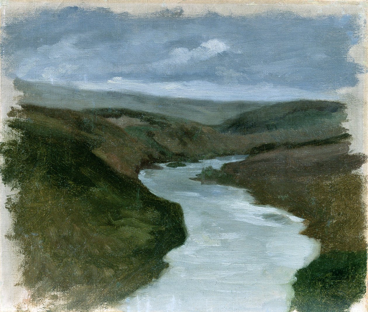 Landskap fra elven Dnepr, ca. 1878-89 av Henryk Hipolit Rodakowski