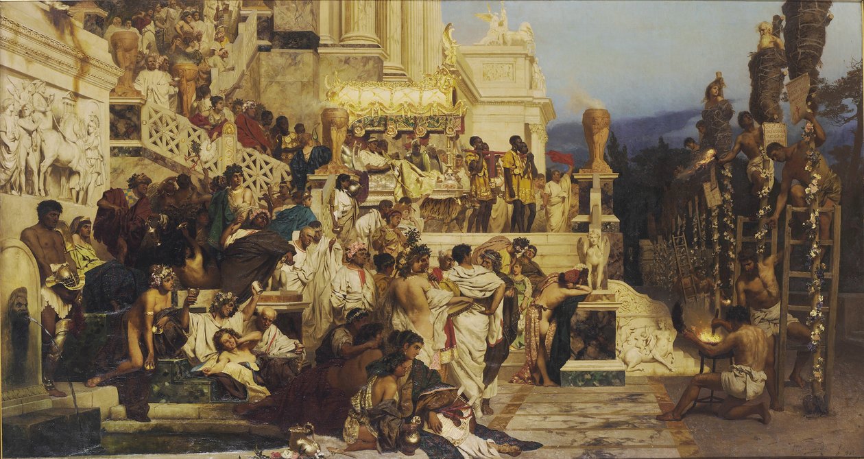 Kristendommens ledende lys. Neros fakler, 1882 av Henryk Siemiradzki