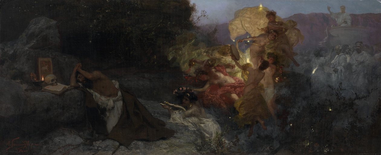Fristelsen til Saint Hieronymus av Henryk Siemiradzki