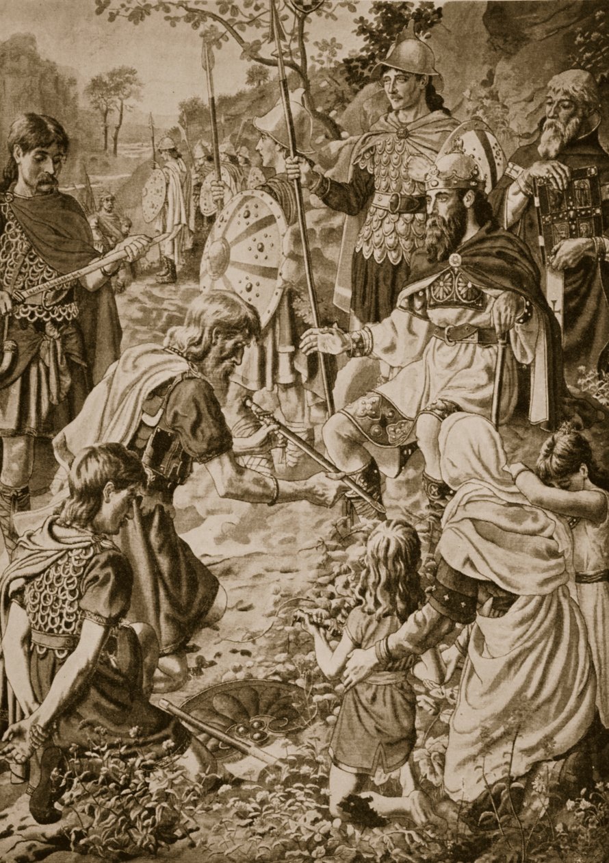 Underkastelsen av Guthrum til kong Alfred av Herbert Alfred Bone