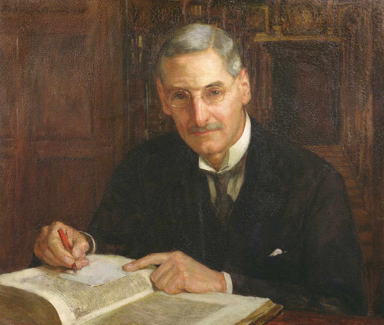 Portrett av Percy Stafford Allen (1869-1933) president for Corpus Christi College, Oxford og Erasmus-stipendiat av Herbert Arnould Olivier