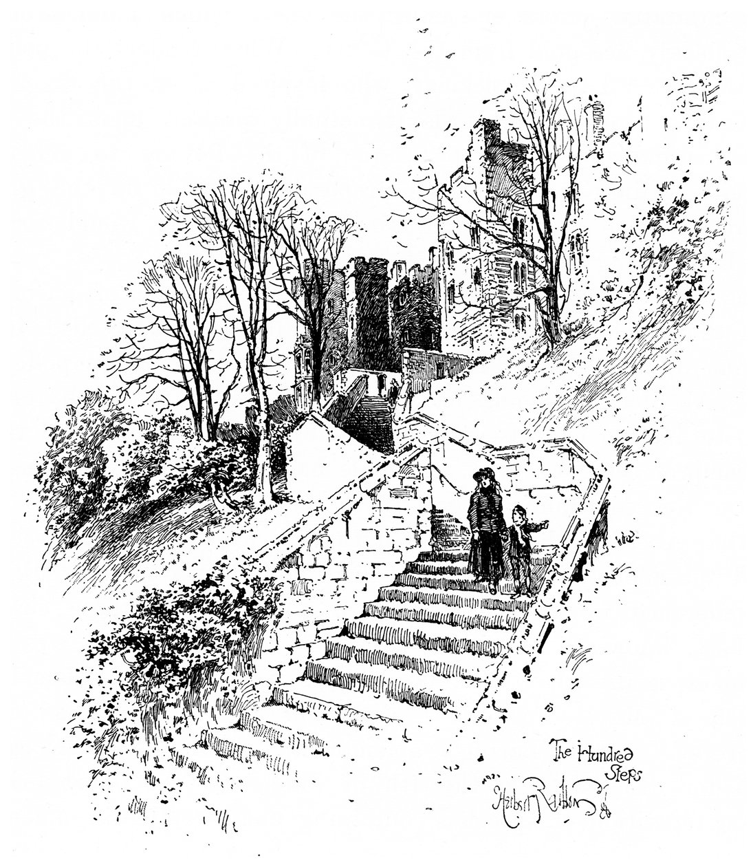 The Hundred Steps, Windsor Castle, c1888. av Herbert Arthur