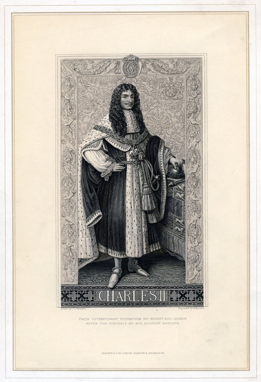 Charles II, konge av England, Skottland og Irland, 1800-tallet. av Herbert Bourne