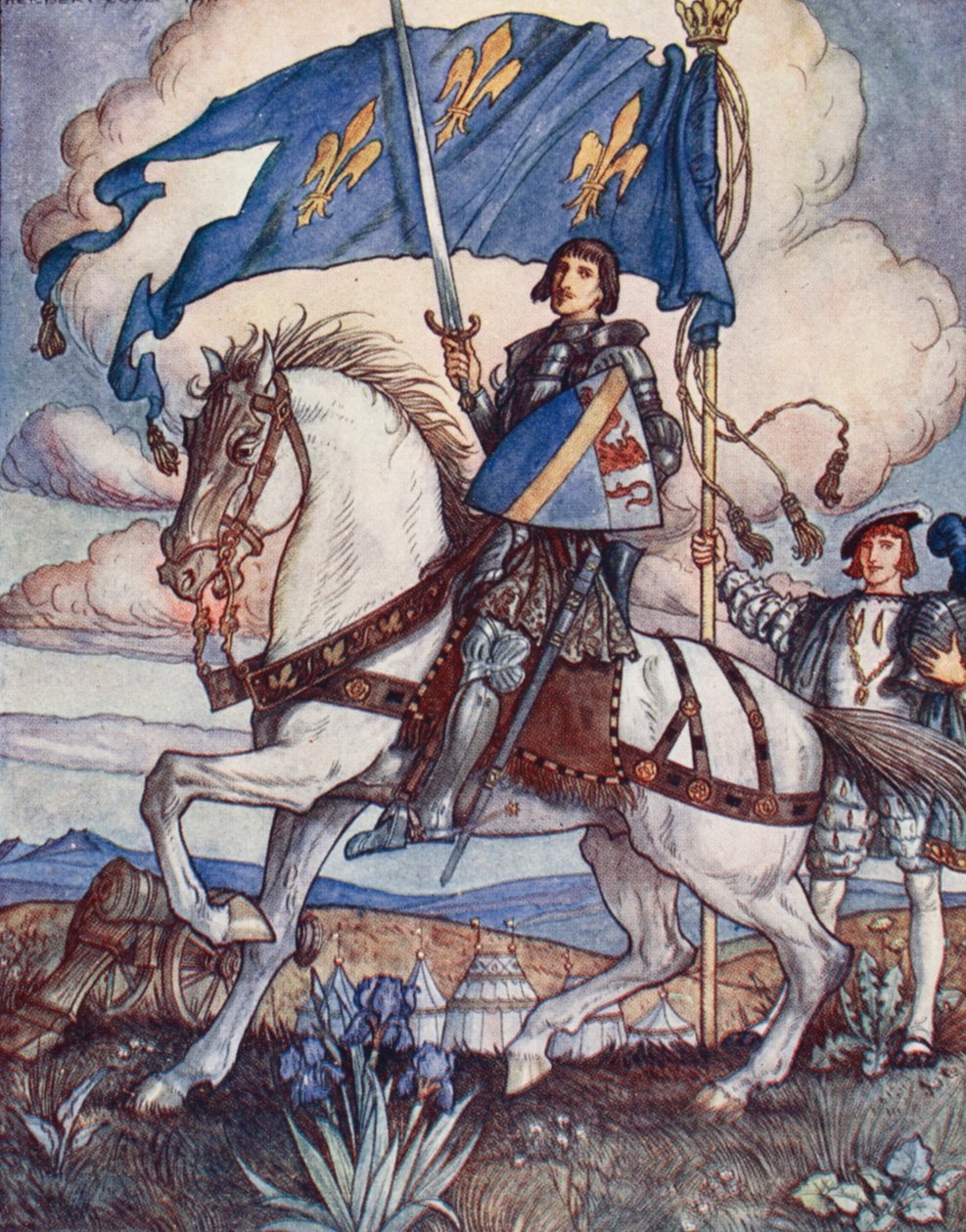 Bayard, illustrasjon fra 'Bayard: The Good Knight Without Fear and Without Reproach' av Christopher Hare, pub. 1911 av Herbert Cole