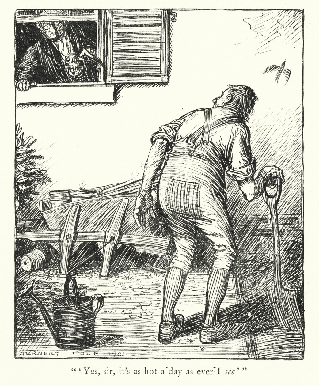 Ingoldsby-legender: Jerry Jarvis#39; parykk (litografi) av Herbert Cole