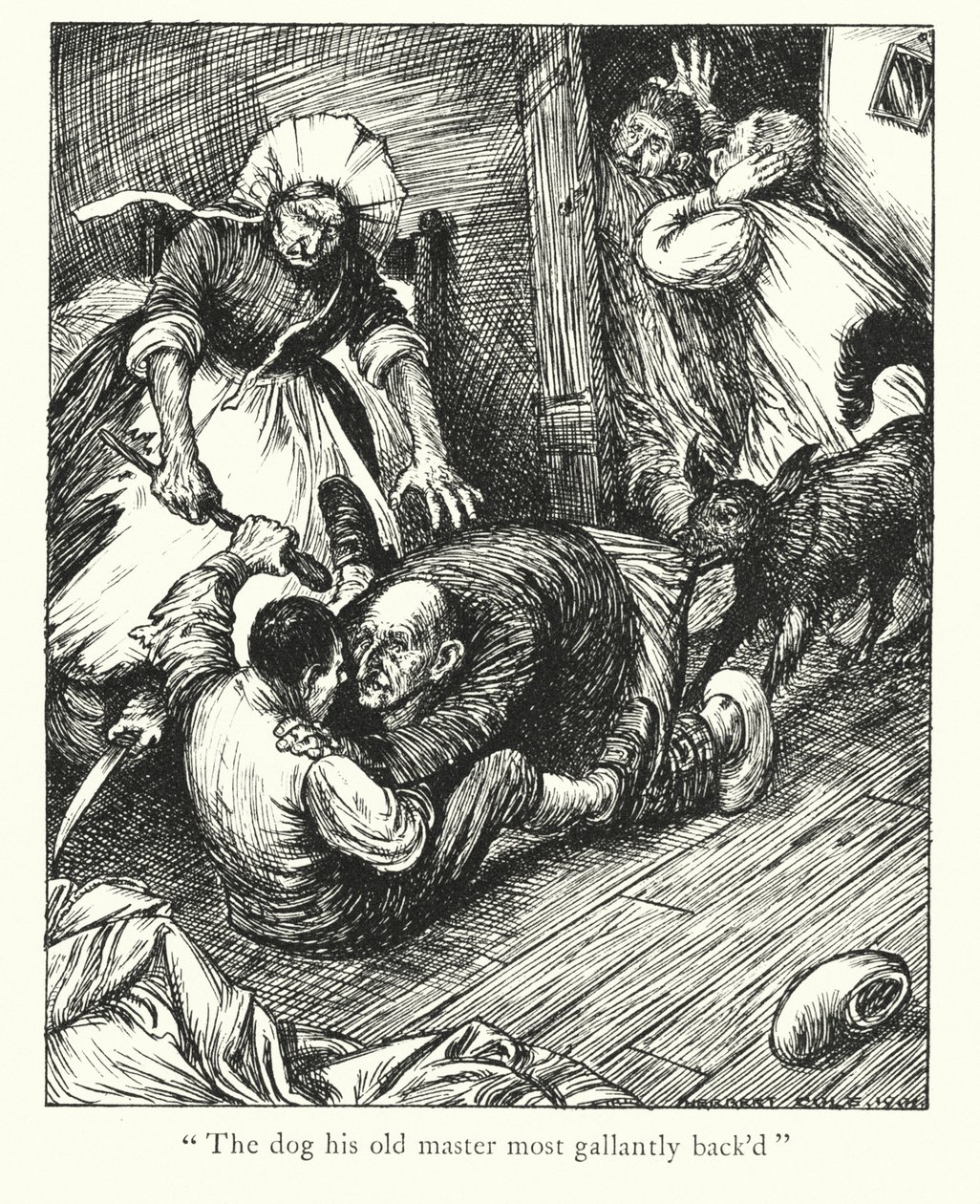 Ingoldsby-legender: Bagmannens hund (litografi) av Herbert Cole