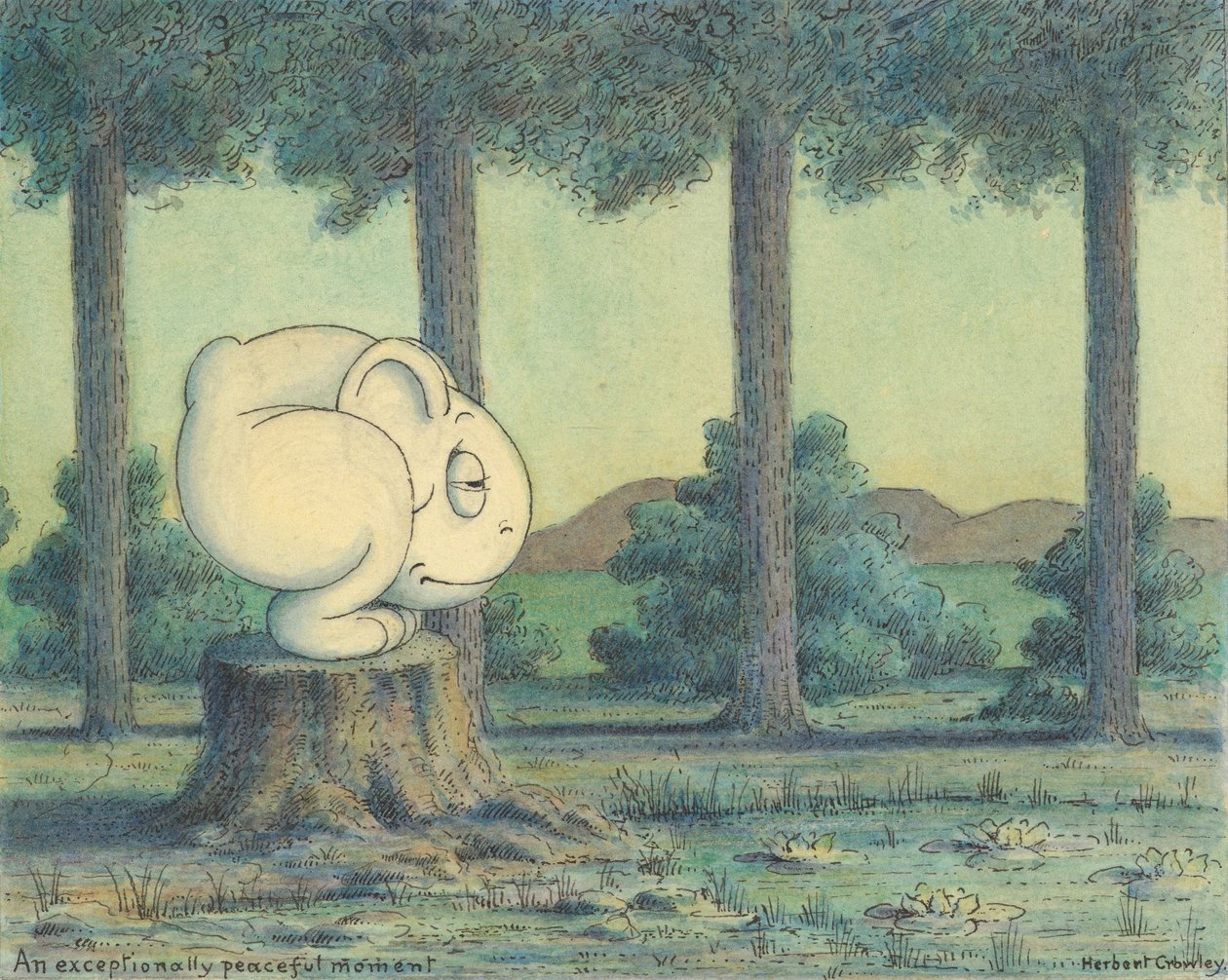 Et usedvanlig fredelig øyeblikk, ca. 1910 av Herbert E. Crowley