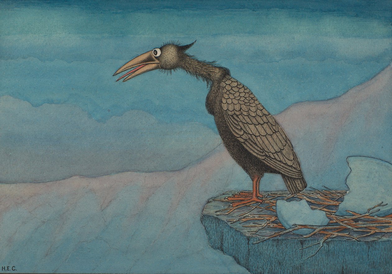 Nyklekket rovfugl, ca. 1910 av Herbert E. Crowley