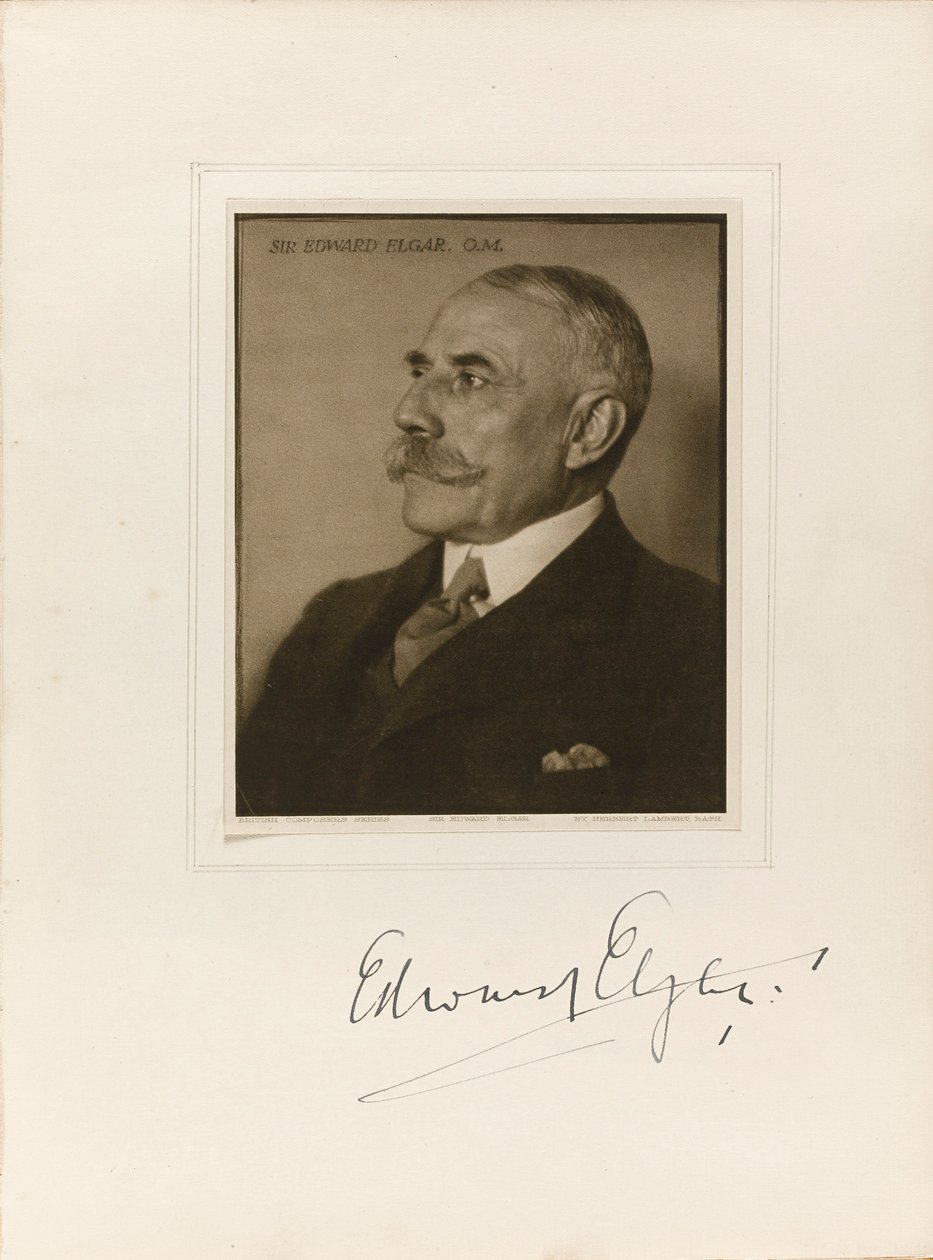 Portrett av komponisten Sir Edward William Elgar 1857-1934, 1923. av Herbert Lambert