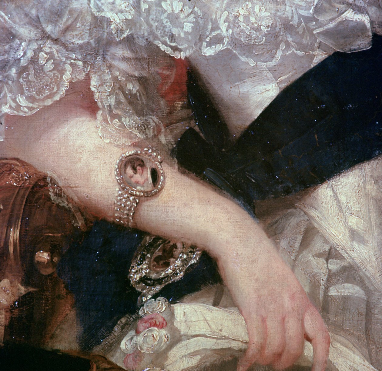 Detalj av et portrett av dronning Victoria, 1841 av Herbert Luther Smith