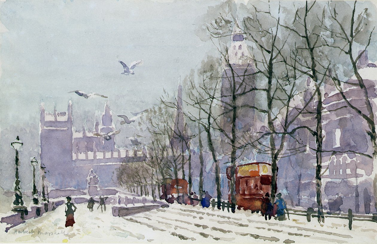 A Winters Day, Westminster (wc) av Herbert Menzies Marshall