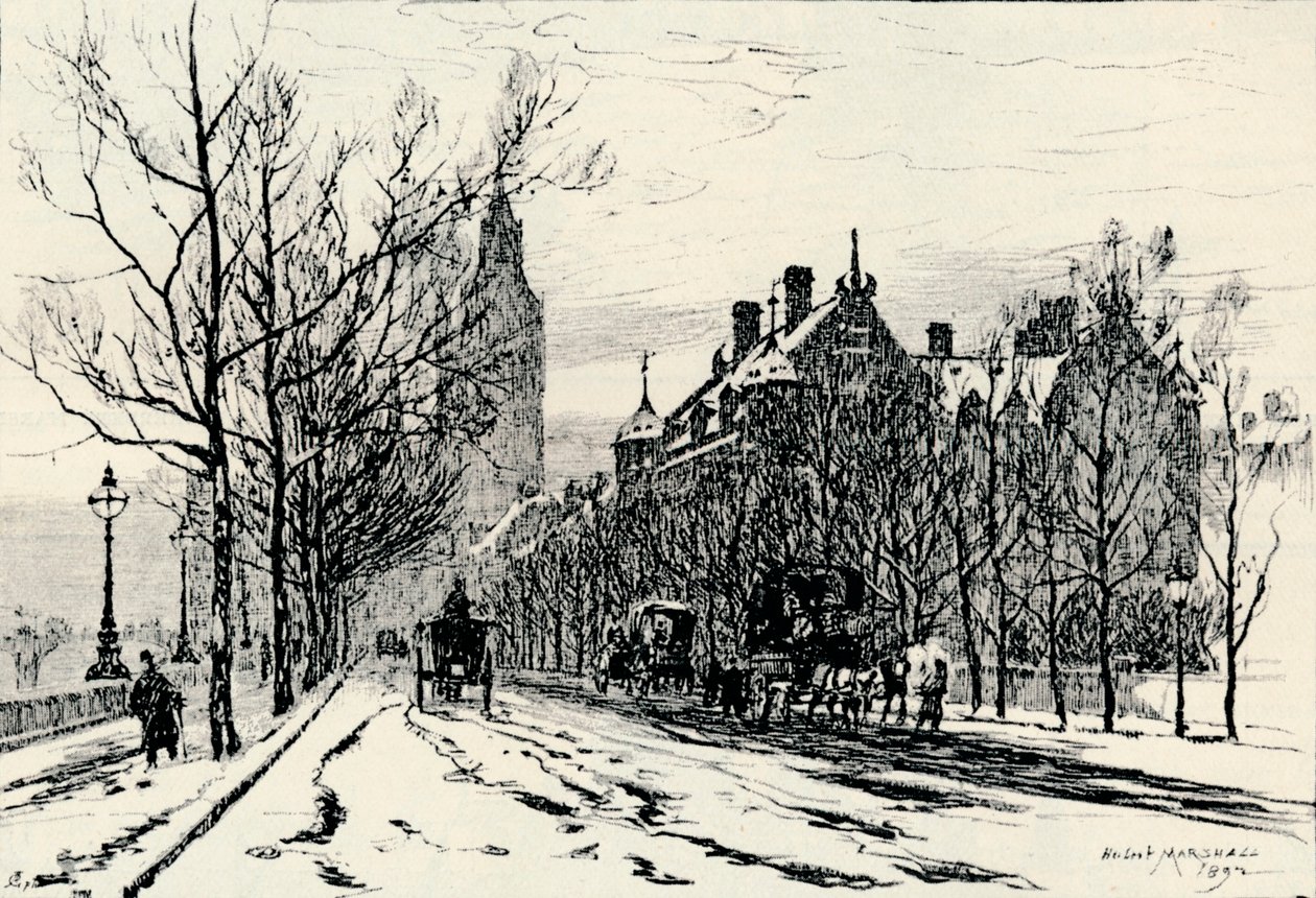 The Embankment, Westminster, c1892, 1894 av Herbert Menzies Marshall