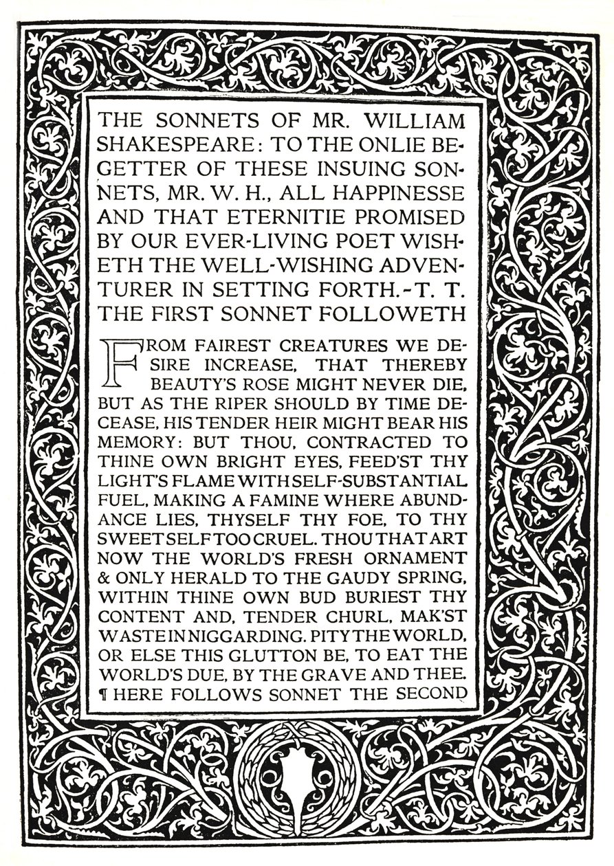 Riccardi Press: Side fra Sonnets of Shakespeare, ca. 1914 av Herbert Percy Horne