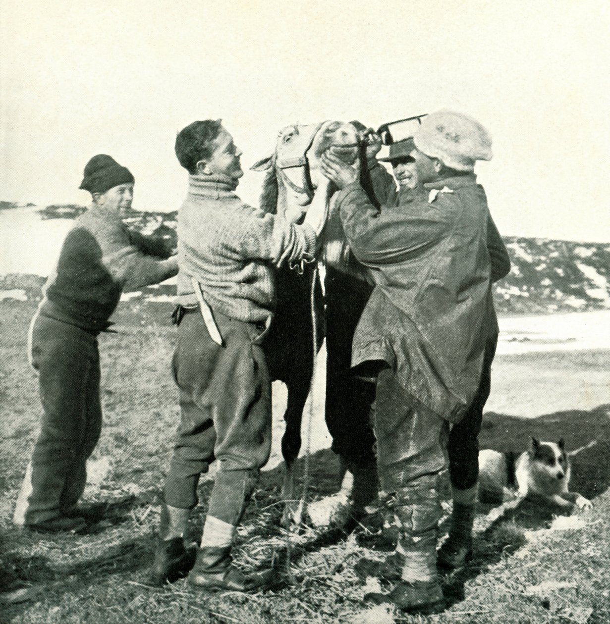 Ponni tar whisky, 8. februar, 1911, 1913 av Herbert Ponting