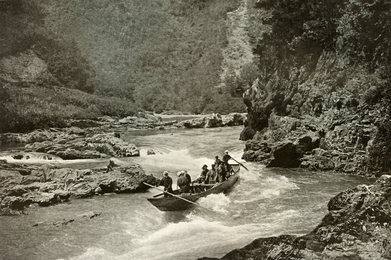 Skyting av Rapids of the Katsura-Gawa, 1910. av Herbert Ponting