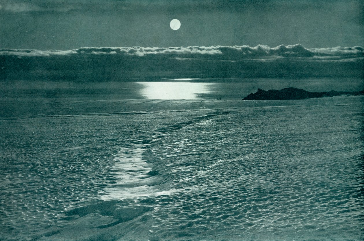 The Barne Glacier: A Crevasse With A Thin Snow Bridge, c19101913, 1913. av Herbert Ponting