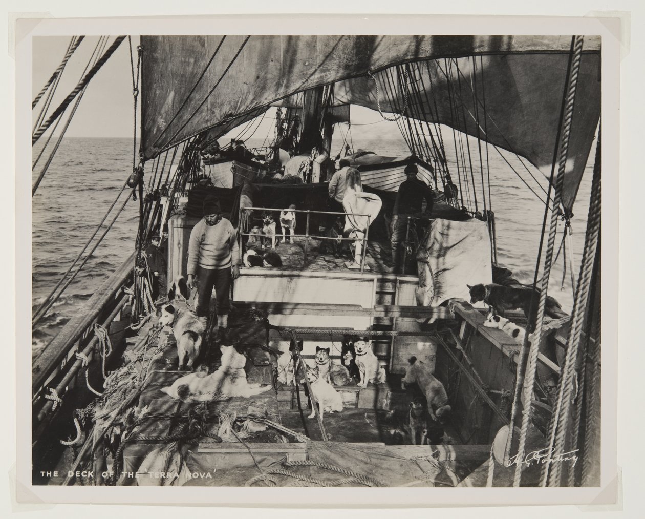 The Deck of the Terra Nova (bromidtrykk) av Herbert Ponting