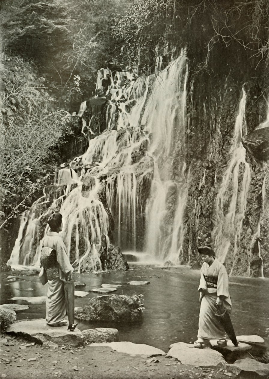 Fossen av fallende juveler ved Yumoto, 1910. av Herbert Ponting