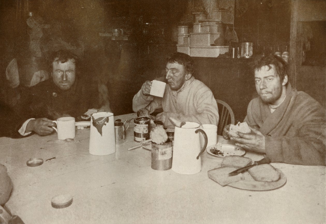 Wilson, Bowers og Cherry-Garrard på deres retur fra Cape Crozier, 1. august 1911, 1913 av Herbert Ponting