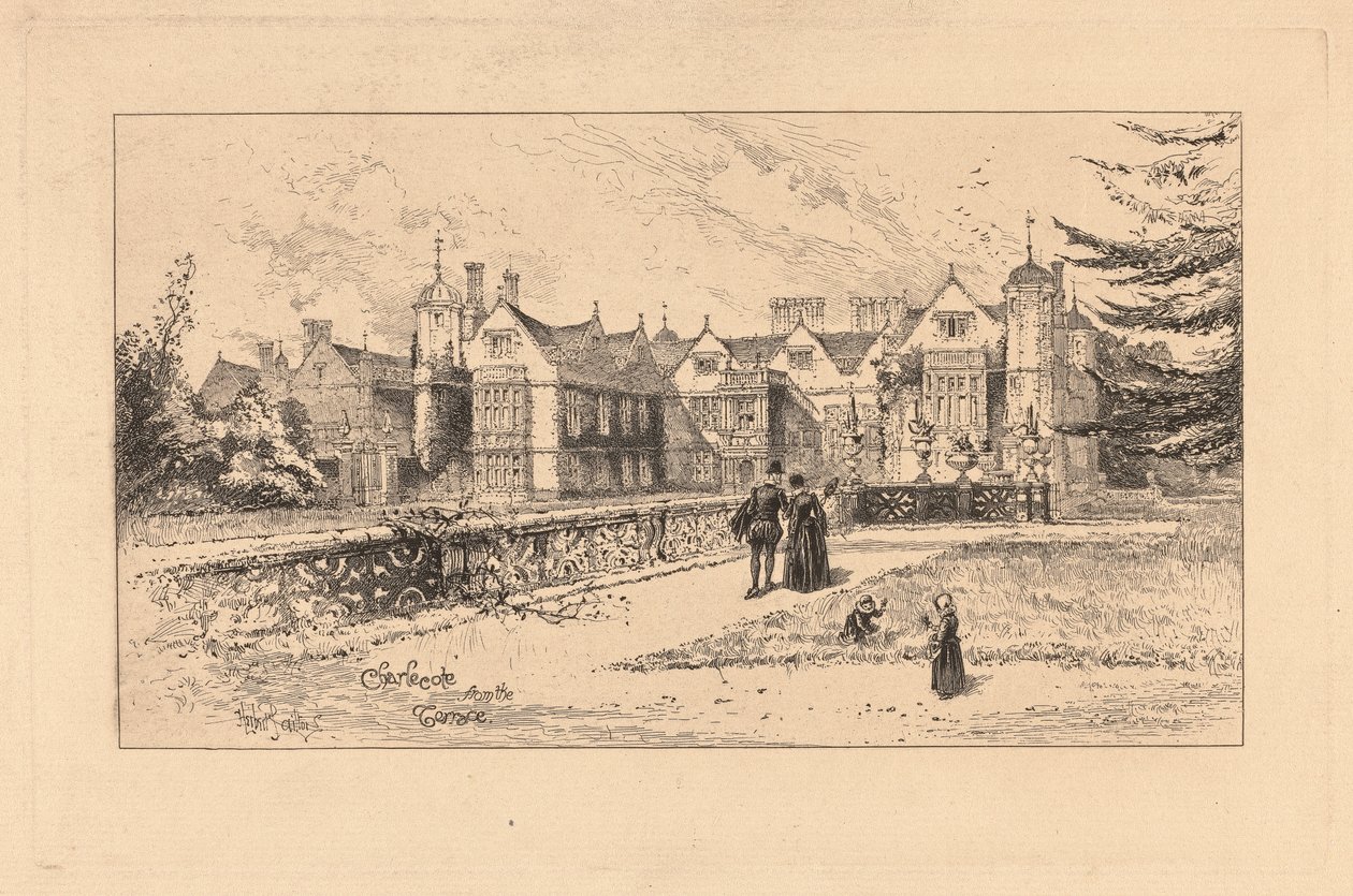 Charlecote fra terrassen av Herbert Railton