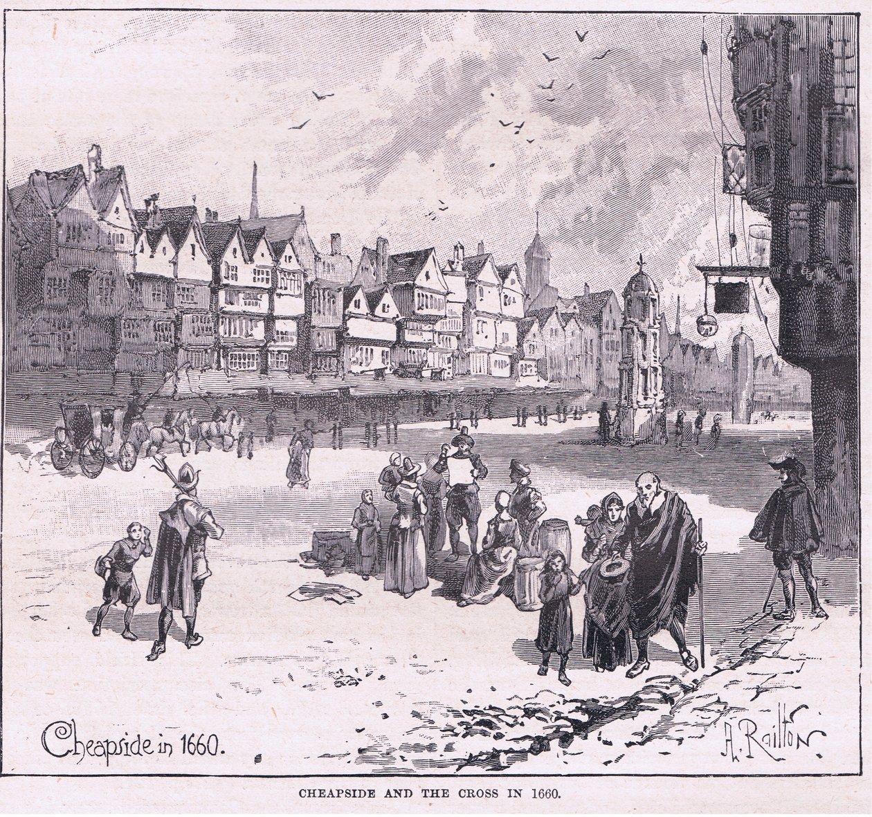 Cheapside AD 1660 av Herbert Railton